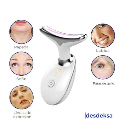 Masajeador facial lifting EMS- Dispositivo Facial de Limpieza con 3 Luces LED