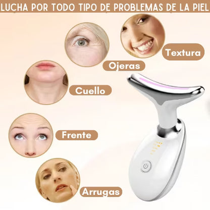 Masajeador facial lifting EMS- Dispositivo Facial de Limpieza con 3 Luces LED