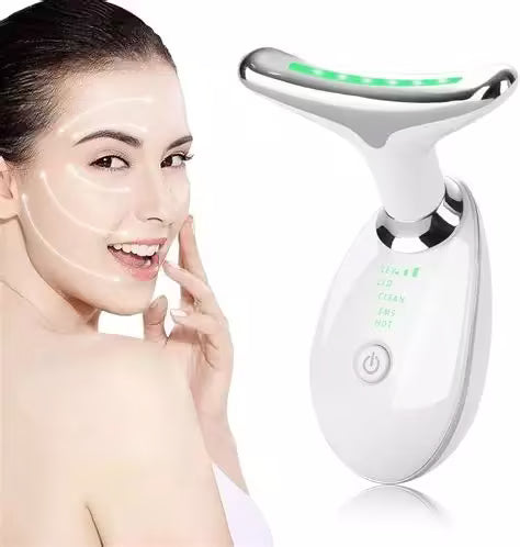 Masajeador facial lifting EMS- Dispositivo Facial de Limpieza con 3 Luces LED